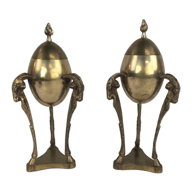 Brass Goat Head Urns