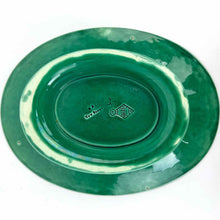 Load image into Gallery viewer, Green Majolica Basketweave Cake Stand