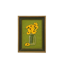 Load image into Gallery viewer, Flowers in a Jar Crewel Art