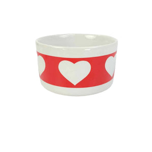 Red & White Hearts Bowl