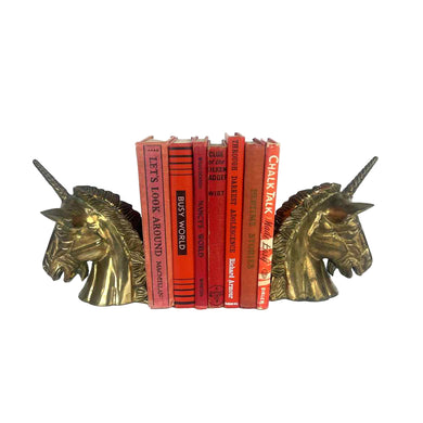 Brass Unicorn Head Bookends