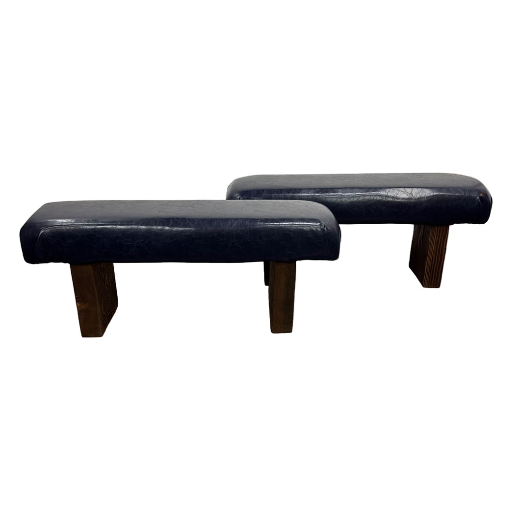 Modern Navy Vinyl Bench