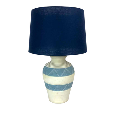 Blue Striped Southwest Pottery Lamp