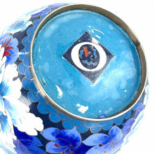 Load image into Gallery viewer, Blue Floral Cloisonne Jar