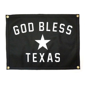 Gold Bless Texas Flag