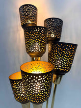 Load image into Gallery viewer, Black &amp; Gold Flowers Lamp