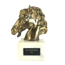 Load image into Gallery viewer, Brass Horse Head on Marble