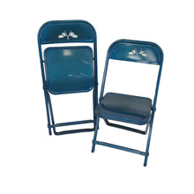 Load image into Gallery viewer, Blue Metal Folding Chairs