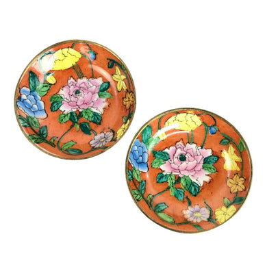 Orange Porcelain Floral Bowls
