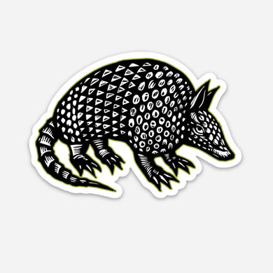 Armadillo Linocut Sticker
