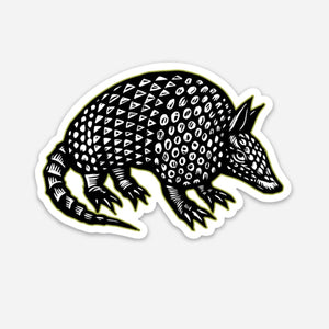 Armadillo Linocut Sticker