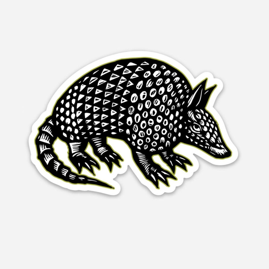 Armadillo Linocut Sticker