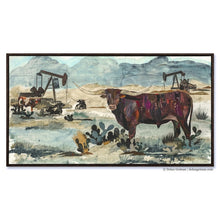 Load image into Gallery viewer, Pumpjack Longhorn Canvas Print