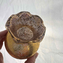 Load image into Gallery viewer, Gold Overlay Lotus Glass Vase