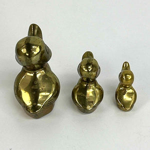 Cute Brass Duck Family