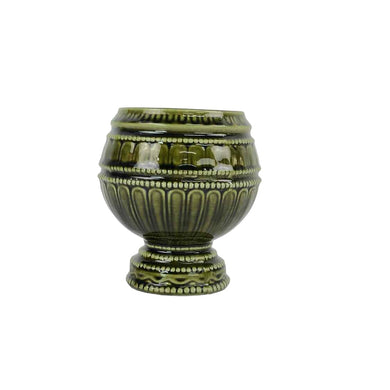 Green Pottery Footed Cup