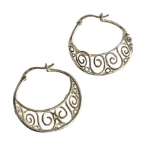 Load image into Gallery viewer, Sterling Silver Fliigree Earrings
