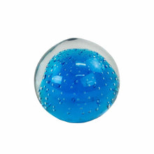 Load image into Gallery viewer, Blue Bubble Glass Paperweight