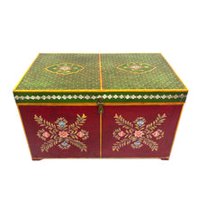 Load image into Gallery viewer, Hand Painted Wooden Trunk