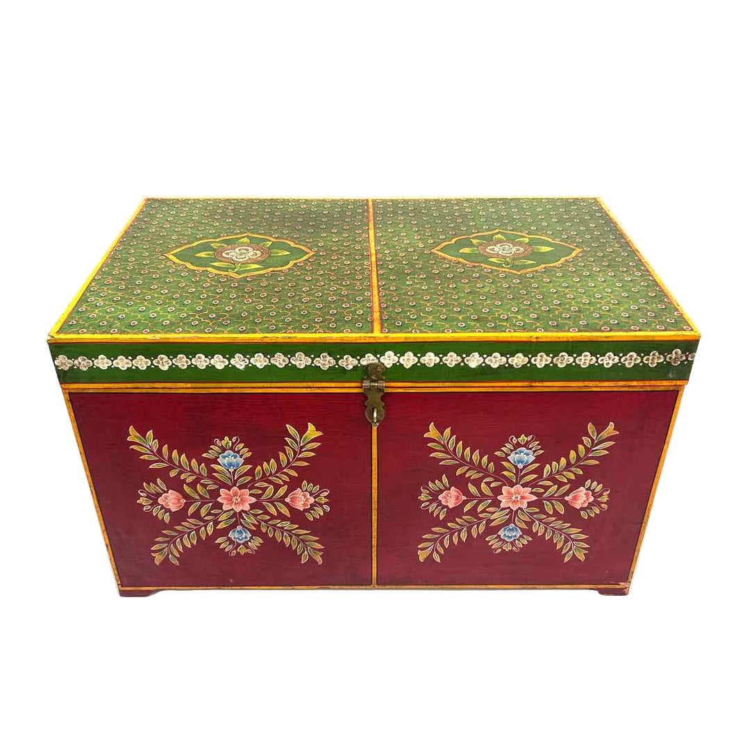 Hand Painted Wooden Trunk