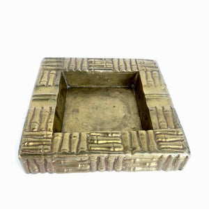 Faux Bamboo Brass Ashtray