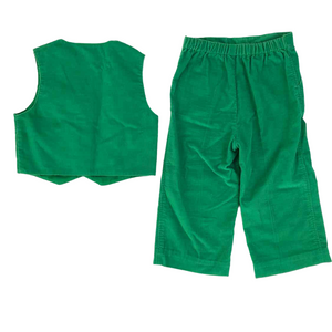 Green Corduroy Toddler Set