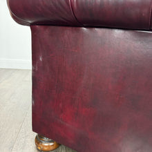 Load image into Gallery viewer, Burgundy Leather Chesterfield Sofa