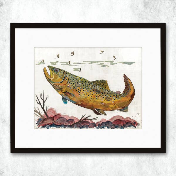 Dolan Geiman Signed Print Trout (Brown)