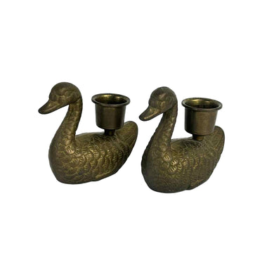 Brass Duck Candleholders