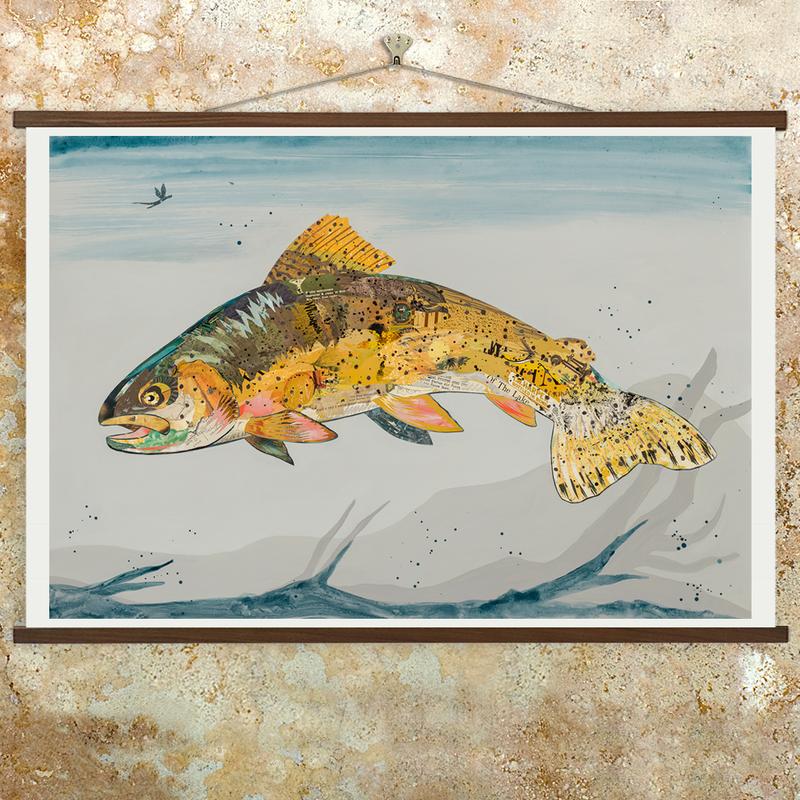 Cutthroat Trout on Gray Signed Print