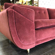 Load image into Gallery viewer, Modern Maroon Velvet Sofa