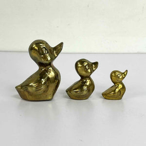 Cute Brass Duck Family