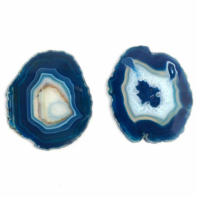 Blue Agate Geode Slices