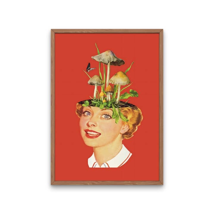 Mushroom Head Woman Print