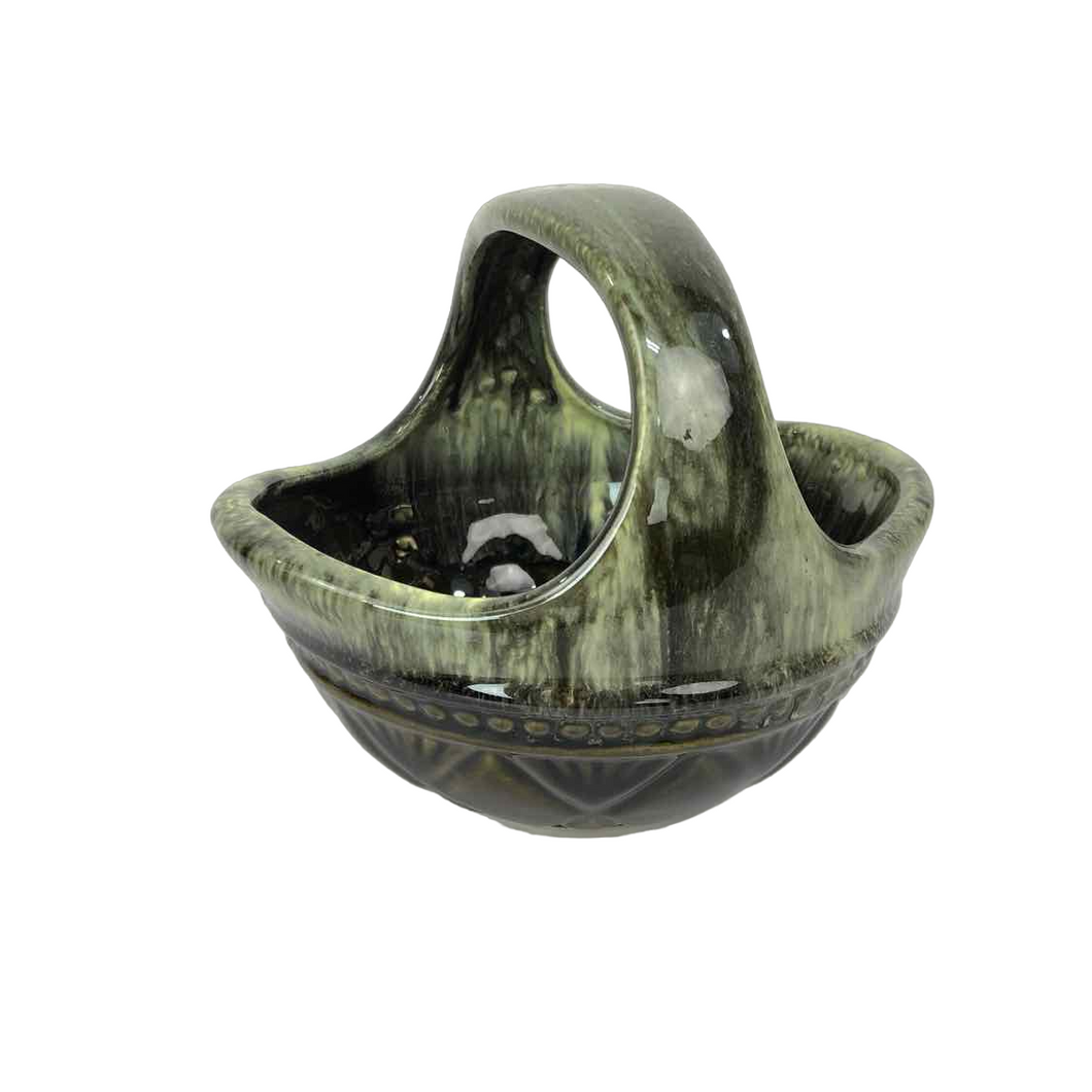 Drip Glaze Pottery Basket Bowl