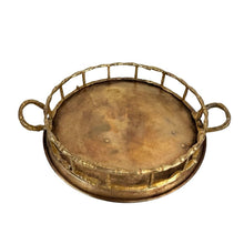 Load image into Gallery viewer, Small Bamboo Brass Tray