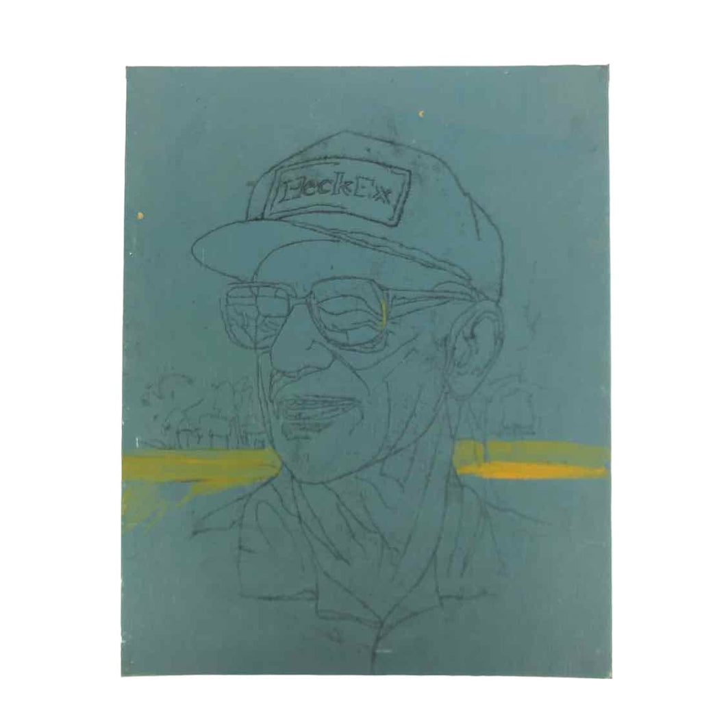 Man in Hat Portrait Sketch