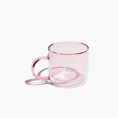 Pink Double Wall Glass Mug