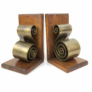 Brass Scroll Bookends