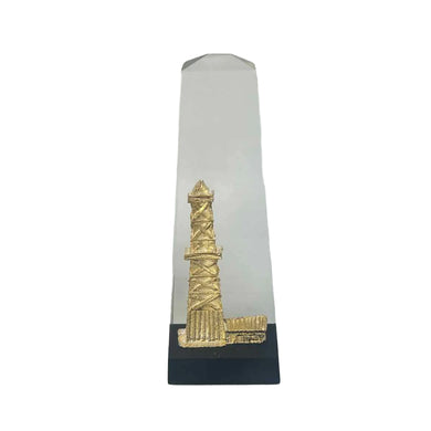 Lucite & Gold Metal Oil Rig