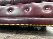 Load image into Gallery viewer, Burgundy Leather Chesterfield Sofa