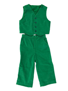 Green Corduroy Toddler Set