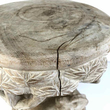 Load image into Gallery viewer, Carved Elephants Stool