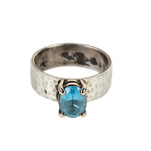 Load image into Gallery viewer, Sterling &amp; Gold Blue Topaz Ring