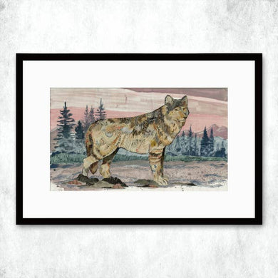 Sunrise Visitor Wolf Signed Print