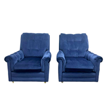 Load image into Gallery viewer, Blue Velvet Chairs &amp; Ottomans