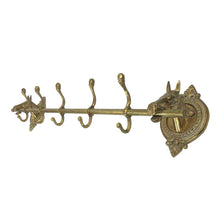 Load image into Gallery viewer, Brass Horses Wall Coat Rack
