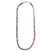 Load image into Gallery viewer, Sterling &amp; Coral Navajo Necklace