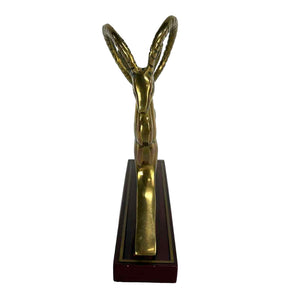 Brass Antelope on Wooden Base