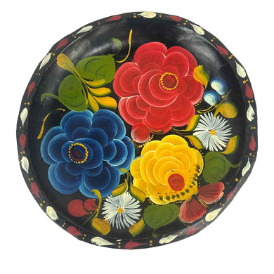 Painted Floral Wooden Bowl